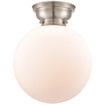 Beacon 623 Ceiling Light Fixture - Brushed Satin Nickel / Matte White