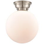 Beacon 623 Ceiling Light Fixture - Brushed Satin Nickel / Matte White