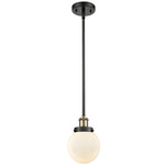 Beacon 916 Pendant - Black / Antique Brass / Matte White