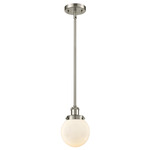 Beacon 916 Pendant - Satin Nickel / Matte White