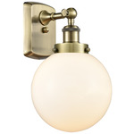Beacon 916 Wall Sconce - Brushed Brass / Matte White