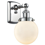 Beacon 916 Wall Sconce - Polished Chrome / Matte White