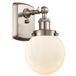 Beacon 916 Wall Sconce - Satin Nickel / Matte White