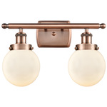 Beacon 916 Bathroom Vanity Light - Antique Copper / Matte White