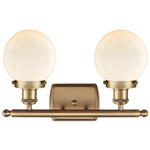 Beacon 916 Bathroom Vanity Light - Brushed Brass / Matte White