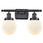 Beacon 916 Bathroom Vanity Light - Matte Black / Matte White