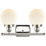 Beacon 916 Bathroom Vanity Light - Polished Nickel / Matte White