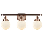 Beacon 916 Bathroom Vanity Light - Antique Copper / Matte White