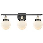 Beacon 916 Bathroom Vanity Light - Black / Antique Brass / Matte White