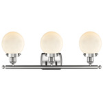 Beacon 916 Bathroom Vanity Light - Satin Nickel / Matte White