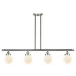 Beacon 916 Linear Pendant - Satin Nickel / Matte White