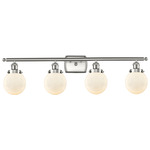 Beacon 916 Bathroom Vanity Light - Satin Nickel / Matte White