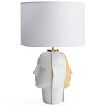 Atlas Table Lamp - White / Gold / White