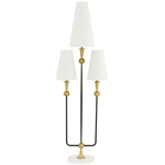 Caracas Cactus Floor Lamp - Black / Brass / White Linen