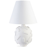 Charade Bars Table Lamp - White / White Linen