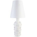 Charade Blocks Table Lamp - White / White Linen