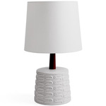 Loop Tiled Table Lamp - Matte Grey / White Linen