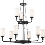 Vetivene Chandelier - Textured Black / Opal