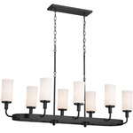 Vetivene Linear Chandelier - Textured Black / Opal