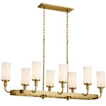 Vetivene Linear Chandelier - Natural Brass / Opal