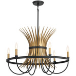 Baile Chandelier - Black / Natural Brass