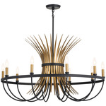 Baile Chandelier - Black / Natural Brass