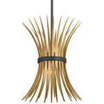 Baile Pendant - Black / Natural Brass