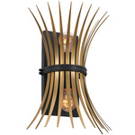 Baile Wall Sconce - Black / Natural Brass