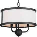 Heddle Chandelier - Textured Black / White