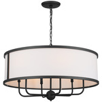 Heddle Chandelier - Textured Black / White