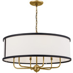 Heddle Chandelier - Natural Brass / White