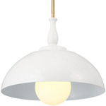 Fira Pendant - Natural Brass / White