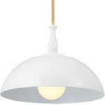 Fira Pendant - Natural Brass / White