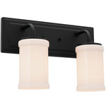 Vetivene Bathroom Vanity Light - Textured Black / Opal