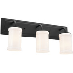 Vetivene Bathroom Vanity Light - Textured Black / Opal