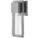 Alex Outdoor Wall Sconce - Antique Brushed Aluminum / Clear Seedy