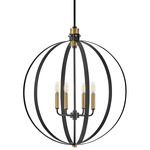 Cirque Pendant - Black / Brass / Black