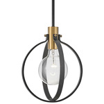 Cirque Pendant - Black / Brass / Black