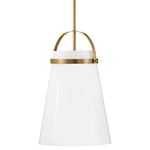 Tori Convertible Pendant - Lacquered Brass / White