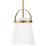 Tori Convertible Pendant - Lacquered Brass / White