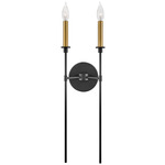 Hux 2-Light Wall Sconce - Black / Brass