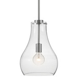 Frankie Pendant - Brushed Nickel / Clear