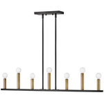 Lazlo Linear Chandelier - Black / Brass