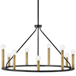 Lazlo Chandelier - Black / Brass