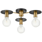 Bobbie Multi-Light Ceiling Light - Black/Brass