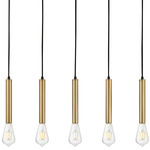 Bobbie Linear Chandelier - Black / Brass