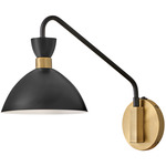 Simon Plug-In Wall Sconce - Heritage Brass / Black