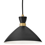 Simon Convertible Pendant - Heritage Brass / Black