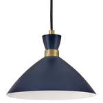 Simon Convertible Pendant - Heritage Brass / Navy