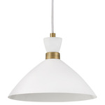 Simon Convertible Pendant - Heritage Brass / White